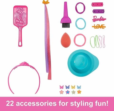Barbie'nin Gökkuşağı Saçlı Büstü ve Aksesuarları HMD78