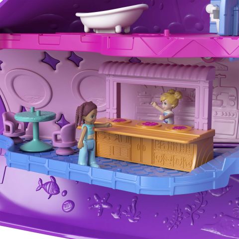 Polly Pocket Sparkle Cove Macera Deniz gergedanı Maceracı Teknesi HKV71