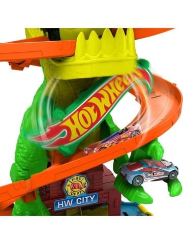 Hot Wheels T-Rex ve İtfaiye İstasyonu Oyun Seti JBM73