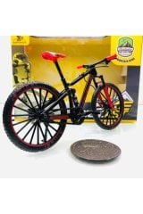 Mountain Bike Siyah Kırmızı 1:10 Ölçek Metal Model Oyuncak Bisiklet