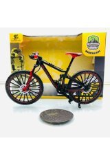 Mountain Bike Siyah Kırmızı 1:10 Ölçek Metal Model Oyuncak Bisiklet