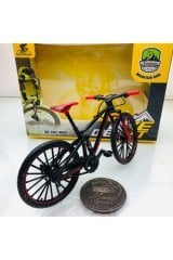Mountain Bike Siyah Kırmızı 1:10 Ölçek Metal Model Oyuncak Bisiklet