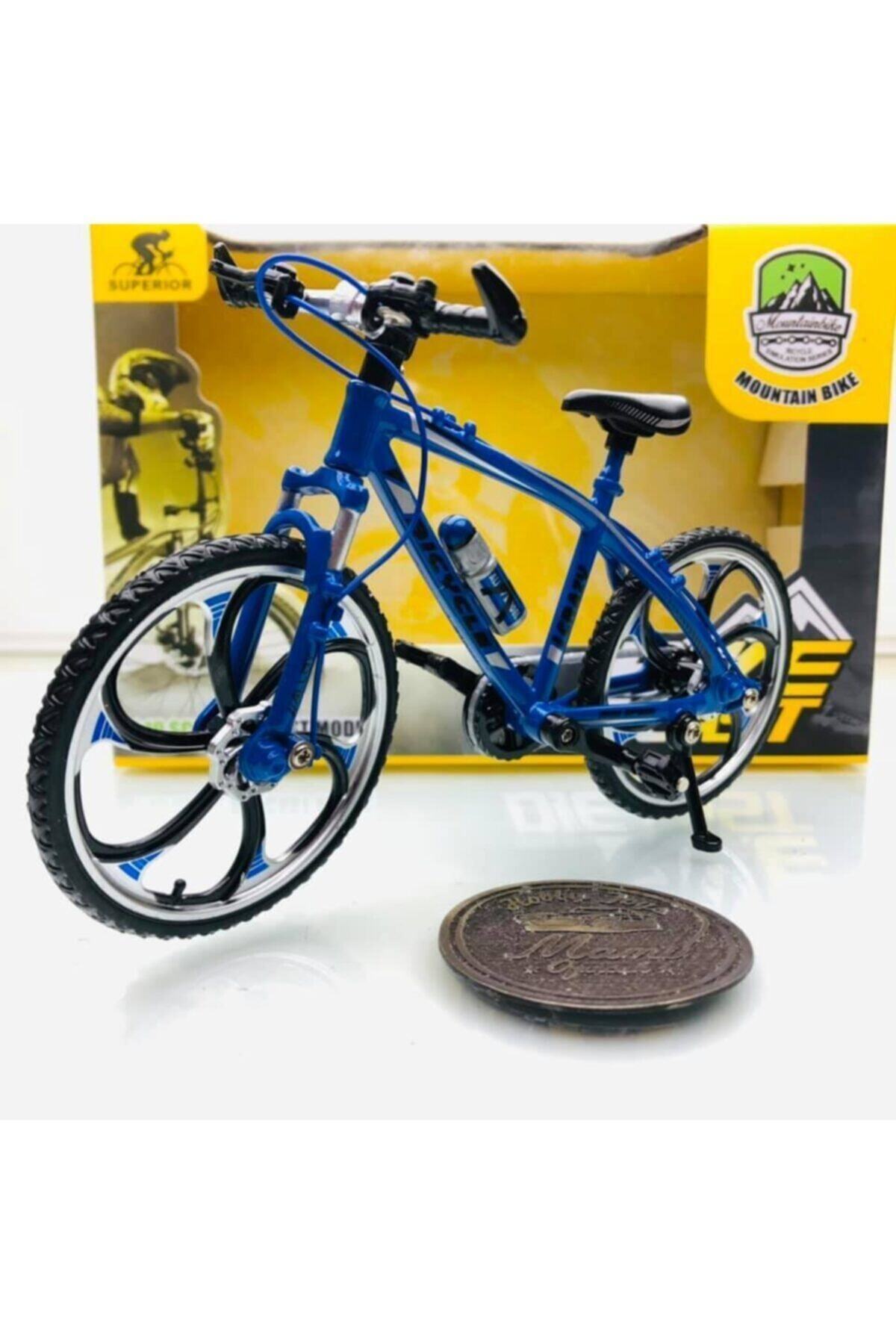 Mountain Bike Mavi 1:10 Ölçek Metal Model Oyuncak Bisiklet