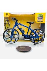 Mountain Bike Mavi 1:10 Ölçek Metal Model Oyuncak Bisiklet