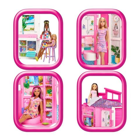 Barbie Portatif Tatil Evi Bebek ve Oyun Seti HRJ77