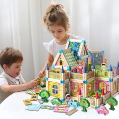 Ahşap 128 Parça Mimari Yapı Blokları