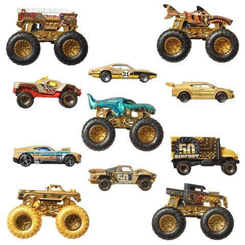 1:64 Hot Wheels Monster Trucks Bigfoot Trophy Şampiyonları Araba ve Kamyon Çoklu Arabalar JDW07