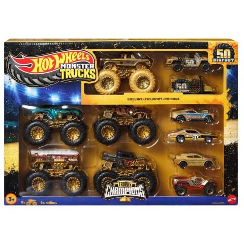 1:64 Hot Wheels Monster Trucks Bigfoot Trophy Şampiyonları Araba ve Kamyon Çoklu Arabalar JDW07