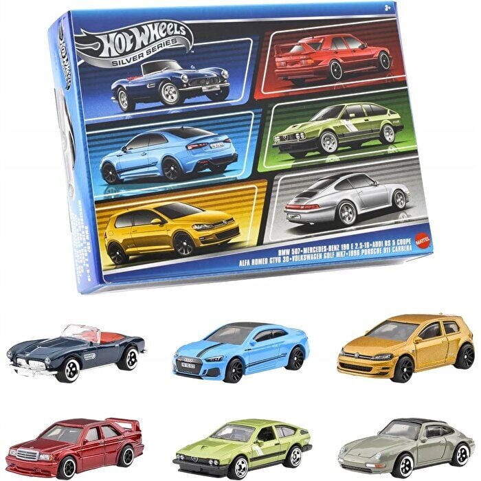 1:64 Hot Wheels Silver Serisi Euro Style 6’lı Araba Seti JBY79