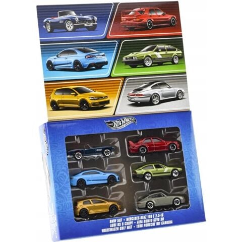 1:64 Hot Wheels Silver Serisi Euro Style 6’lı Araba Seti JBY79