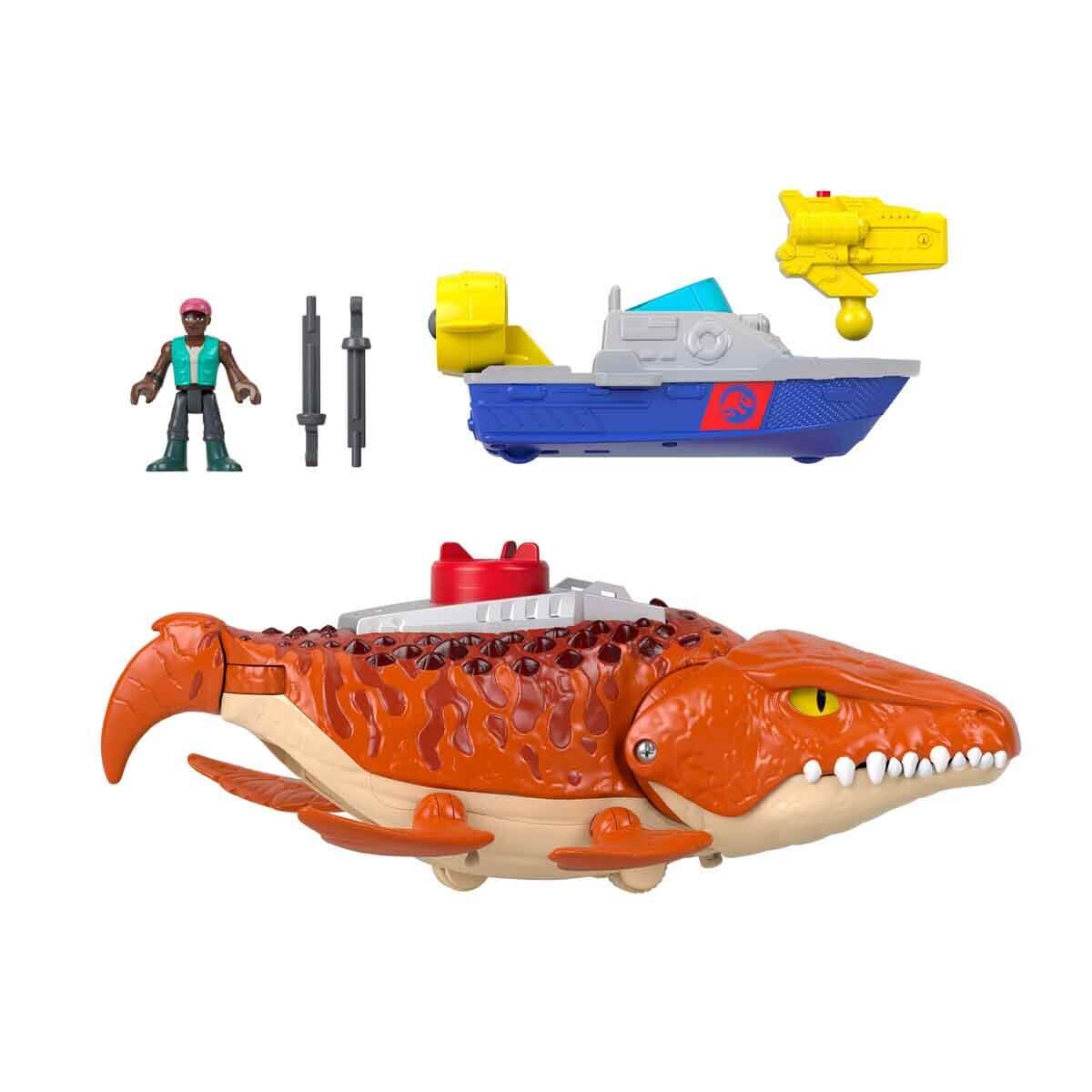 Sesli Fisherprice Imaginext Jurassic World Rebirth Dev Ağızlı Mosasaurus Dinozor Oyun Seti JFR23