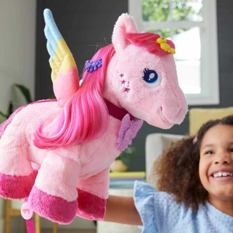 Barbie Yürüyen ve Kanat Çırpan Peluş Pegasus HPJ50