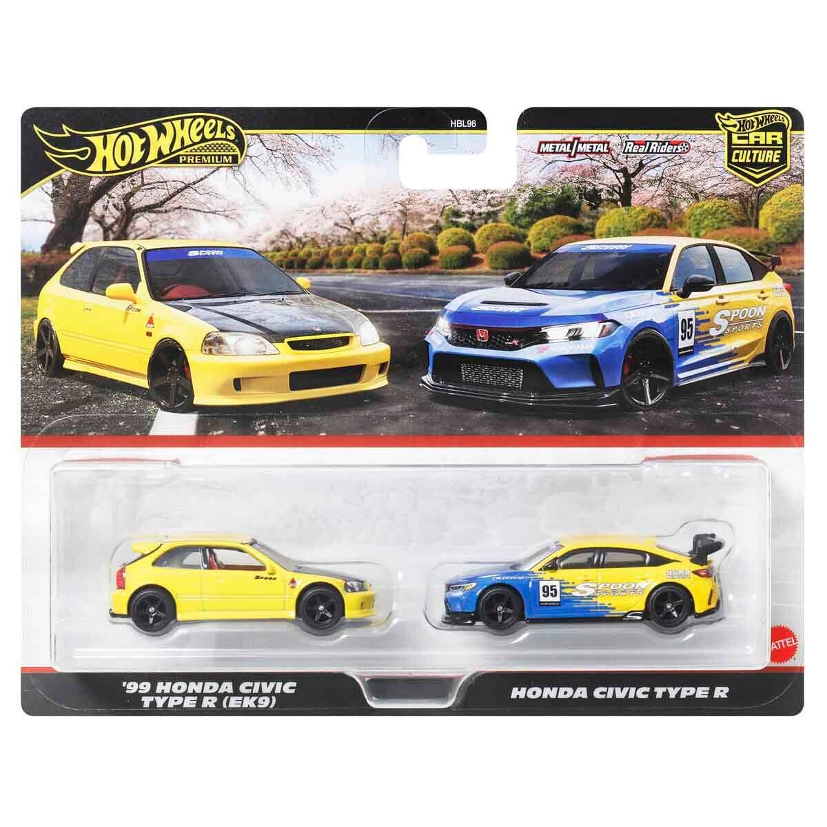 1:64 Hot Wheels Premium Car Culture 2'li Paket HBL96 - 99 Honda Civic Type R