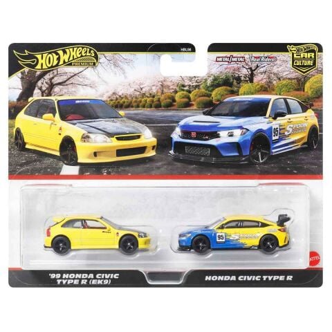 1:64 Hot Wheels Premium Car Culture 2'li Paket HBL96 - 99 Honda Civic Type R