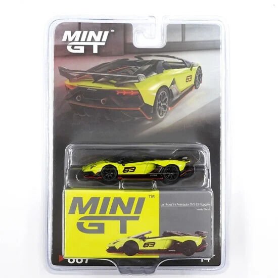 Mini GT 1/64 Lamborghini Aventador SVJ 63 Roadster Verde Shock - Blister Paket MGT00887-BL