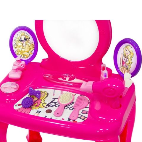 Dolu Barbie Ayaklı Makyaj Masası Ve Sandalye Seti 1609