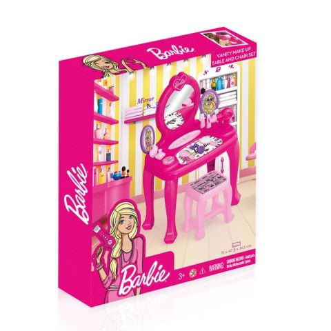 Dolu Barbie Ayaklı Makyaj Masası Ve Sandalye Seti 1609