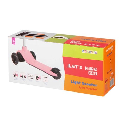 LC Let's Ride Işıklı ve 3 Tekerlekli Pembe Çocuk Scooter