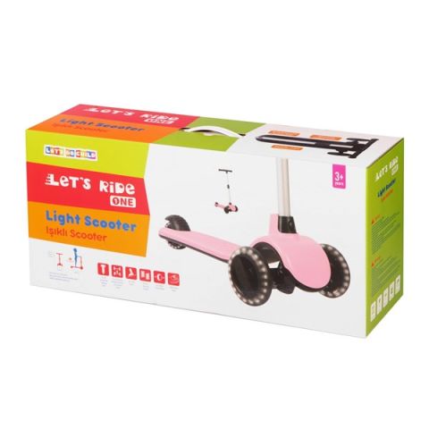LC Let's Ride Işıklı ve 3 Tekerlekli Pembe Çocuk Scooter
