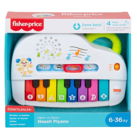Fisher Price Eğlen & Öğren Işıklı ve Eğlenceli Oyuncak Piyano Türkçe GTW20