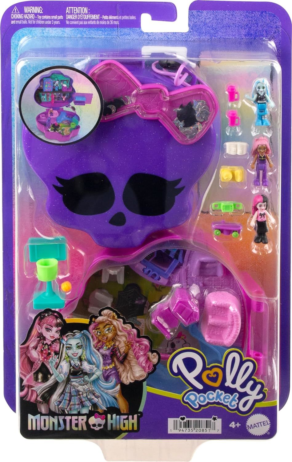 Polly Pocket Monster High Temalı Kompakt, Oyun Seti HVV58