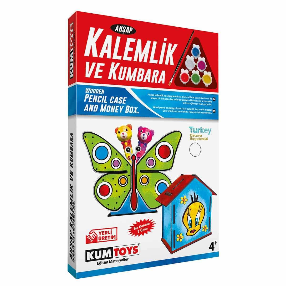 Redka Kumtoys Ahşap Kalemlik ve Kumbara Seti
