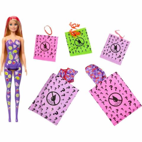Barbie Color Reveal Sürpriz Barbie Meyve Deseni Elbiseli Bebekler HJX49
