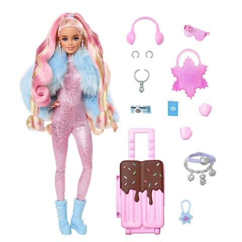 Barbie Extra Seyehat Bebekleri Kar Temalı HPB16