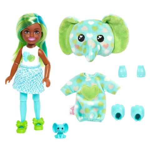 Barbie Cutie Reveal Bebekler Chelsea Tropikal Orman Serisi Fil HKR12-HKR13