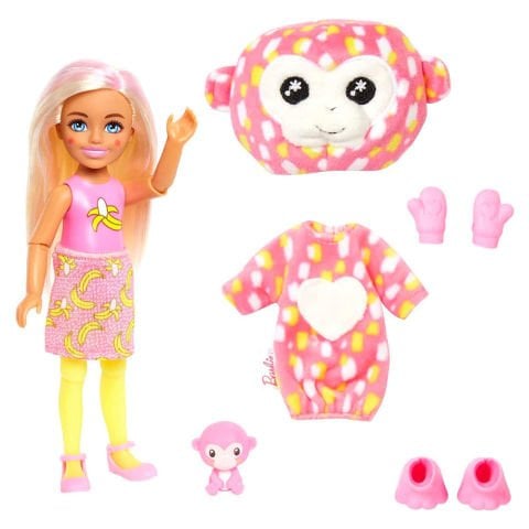 Barbie Cutie Reveal Bebekler Chelsea Tropikal Orman Serisi Maymun HKR12-HKR14