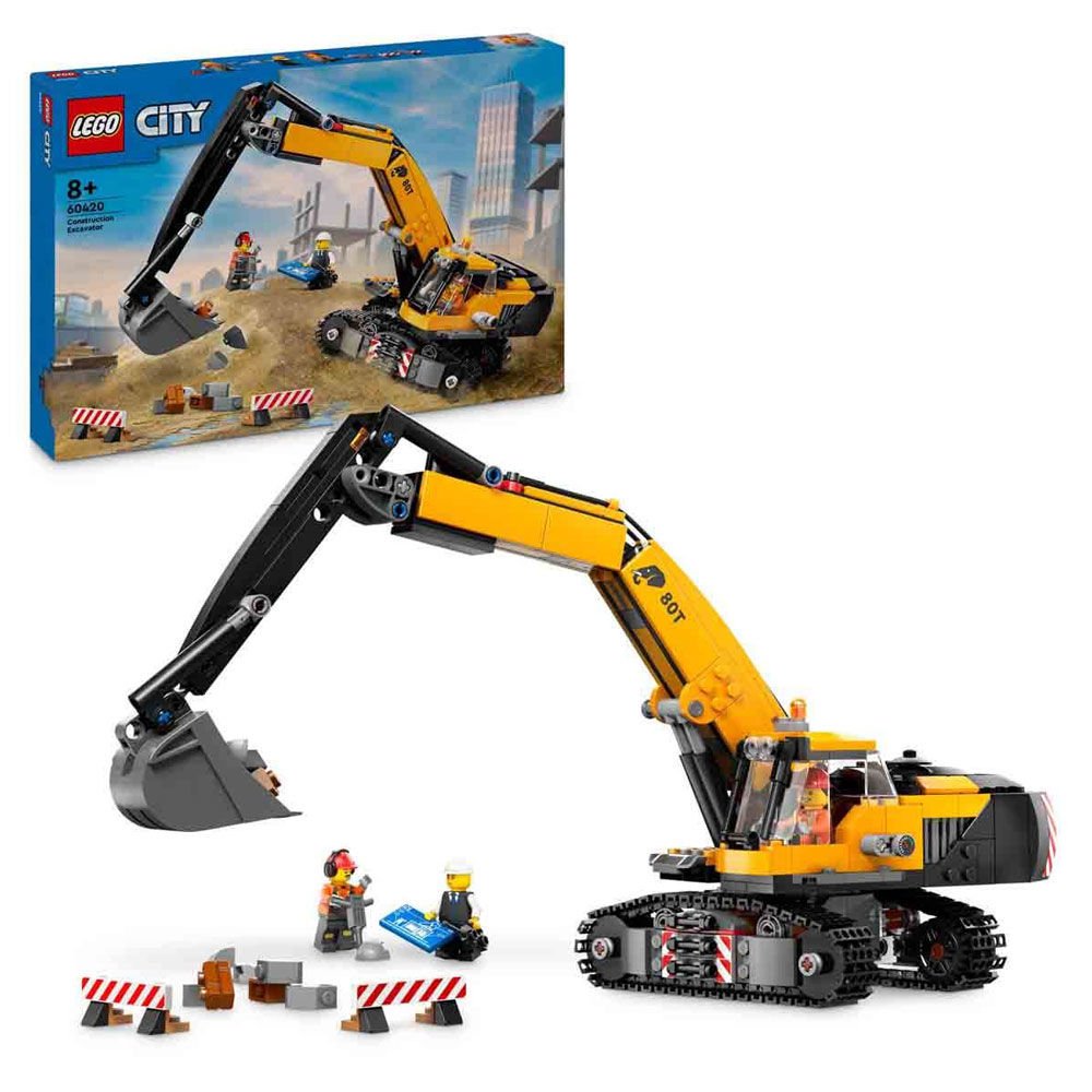 LEGO City Sarı İnşaat Ekskavatörü Oyuncak Kazıcı 60420