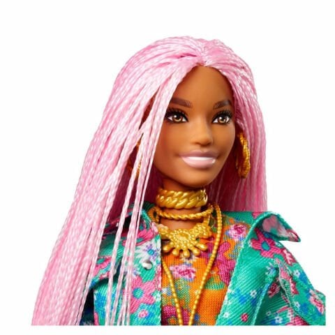 Barbie Extra Pembe Örgü Saçlı Bebek GXF09