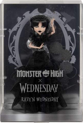Monster High  Siyah Gotik Elbiseli Rave'N Wednesday Koleksiyonu Bebek HXJ03