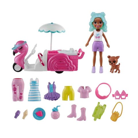 Polly Pocket Filamingo Motosiklet ve Tropik Aksesuarlar HWP24