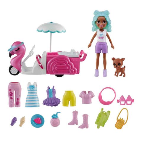Polly Pocket Filamingo Motosiklet ve Tropik Aksesuarlar HWP24